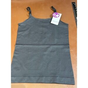 Body & Bra Womens Seamless Shapewear Camisole Charcoal Gray Compression Tank L
